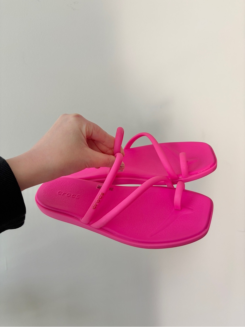 Crocs Miami Toe Loop Sandals Pink Crush